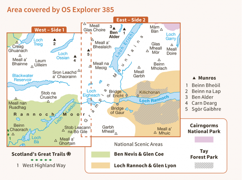 OS Explorer Map 385 - Rannoch Moor and Ben Alder-1